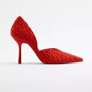 Brand New Red Zara Tweed Pumps